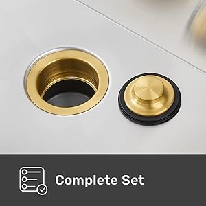 Luxier GD02 Kitchen Sink Garbage Disposal Flange and Stopper