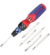 WORKPRO 12-in-1 Ratcheting Multi-Bit Screwdriver Set, Quick-load Mechanism Screwdriver with Doubl...