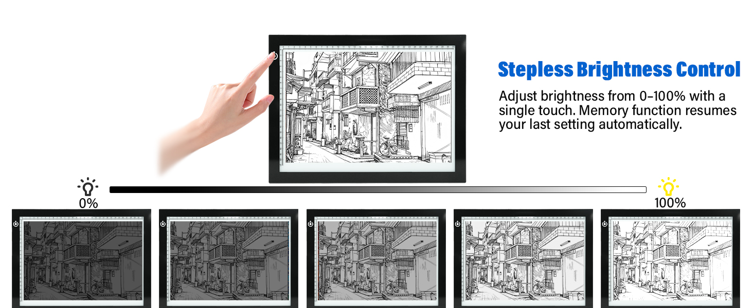 Adjustable Brightness LED Light Board with Touch Control