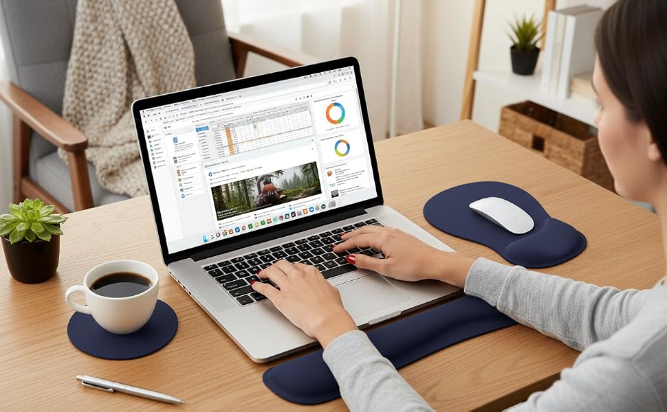 Desk Mouse Pad and Keyboard Pad Set