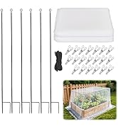 Garden Netting Kit for Raised Beds 10x13FT 100-Mesh Fine Netting with 6 Sets 2.6FT Metal Stakes a...