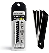 Berkling 18mm Snap Off Utility Knife Blades, SK2H Blackened Steel Replacement Blade | 3x Sharper ...