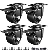 ANDUTEES 2 Inch Caster Wheels, Casters Set of 4, Heavy Duty Casters Load 2200lbs, Locking Swivel ...