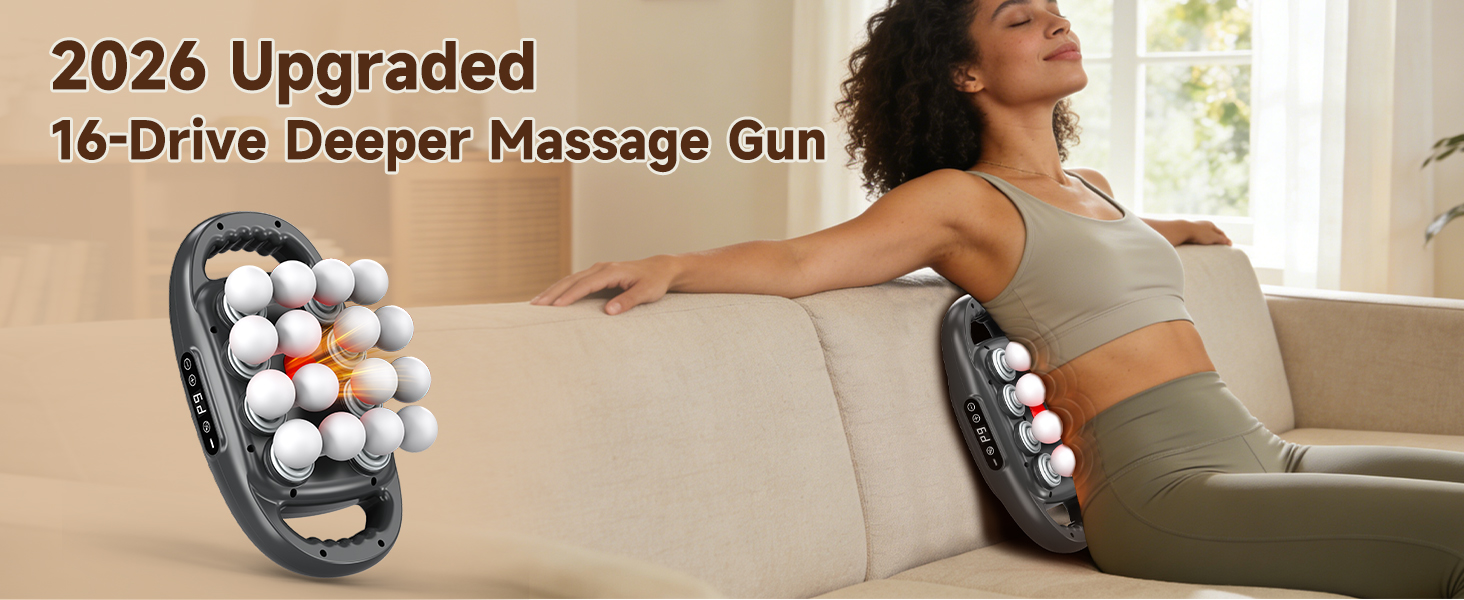16 Head Massage Gun Deep Tissue,Percussion Massager Back Massager,Neck Massager,Massage Tools