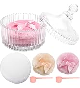 6 Pack Large Body Powder Puff and Container Set, Anglecai Crystal Powder Puff Container for Body ...