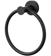 Matte Black Bath Towel Ring for Bathroom Wall Mount, SUS304 Stainless Steel Round Hand Towel Ring...