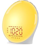 iEasy Wake up Light Sunrise Alarm Clock Sunset Simulation Sleep Aid Dual Alarms FM Radio Snooze 1...