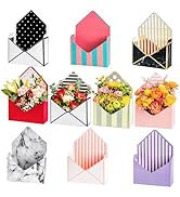 Elsjoy Set of 10 Florist Bouquet Envelope Boxes, 10 Styles Flower Bouquet Packaging Gift Paper Bo...
