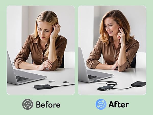 USB Hub 3.0 Splitter, 4-Port Ultra-Slim Multiport Expander for Desktop Computer PC,Flash Drive Data