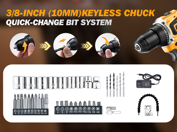 3/8-Inch Keyless Chuck