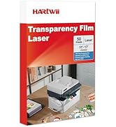 Hartwii 11x17 Laser Transparency Film,50 Sheets 4mil Double Sides Overhead Projector Film for Las...