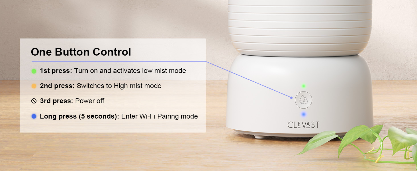 humidifier on botton control