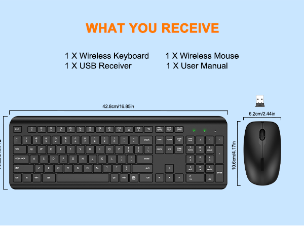 wireless keyboard and mouse Silent 2.4GHz Cordless Keyboard Mouse Combo