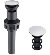 Pop Up Sink Drain with Overflow, Bathroom Sink Stopper for Vessel Sink, Push and Seal Vessel Sink...