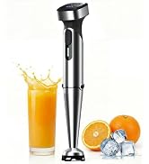 Turelar Cordless Immersion Blender with Rchargeable Battery, Portable Hand Blenders with Adjustab...