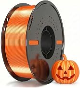 Miailuy Silk Filament PLA 1.75mm Silk 3D Printer Filament, Silk Orange 1kg Spool (2.2lbs), Dimens...