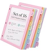 Dinceer 8 Tabs Long-Lasting Plastic Write &amp; Erase Large Tabs Dividers for 3 Ring Binder, Aestheti...