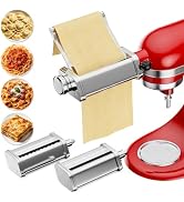 FOCOLLK Pasta Attachment for KitchenAid, 3Pcs Pasta Maker with Safe Detachable Metal Plate, Adjus...