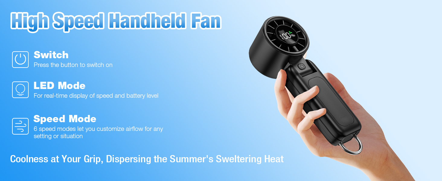 portable handheld turbo fan