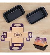 Loaf Pan with Liners Set: 2-Pack Nonstick 9 x 5 Inch Bread Pan and Loaf Liners for Homemade Oven ...