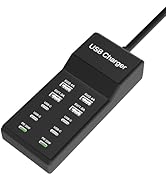 sccvee USB C Charger Station,10 Ports USB C Charger Dock Desktop 100W Multi Port USB Charger Comp...