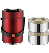 Insulated Food Jar,1.5L Stainless Steel Bento Lunch Box,2-Tier Stackable Food Thermal Jar,Insulat...