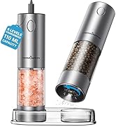 ThermoMaven Upgraded Larger Capacity Electric Salt and Pepper Grinder Set, 110ml Rechargeable Sal...