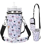 AUPET Water Bottle Holder Carrier Bag fit for 30/20 /14 oz Stanley Flowstate IceFlow Yeti Tumbler...