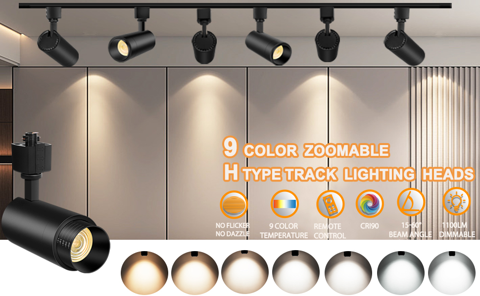 H Type track lighting heasds
