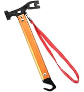 Carbon Steel Aluminum Camping Hammer, 12" Small Lightweight Three-in-One Functional Tent Stake Ha...