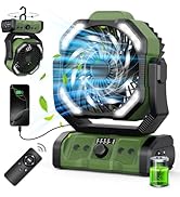 Portable Camping Fan Rechargeable 20000mAh Battery Operated Oscillating Fan USB C Battery Powered...