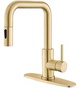 Kitchen Faucet Single Handle Stainless Steel Brushed Gold Kitchen Sink Faucet with Pull Out Spray...