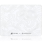 ATTACK SHARK CM05SE Glass Gaming Mouse Pad, White Topographic Hard Mousepads for Gaming, Professi...