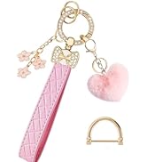EAQIOIL Keychain Wristlet for Women Wristlet Keychains Bracelet Car Keychain Wristlet With Bow/Fl...