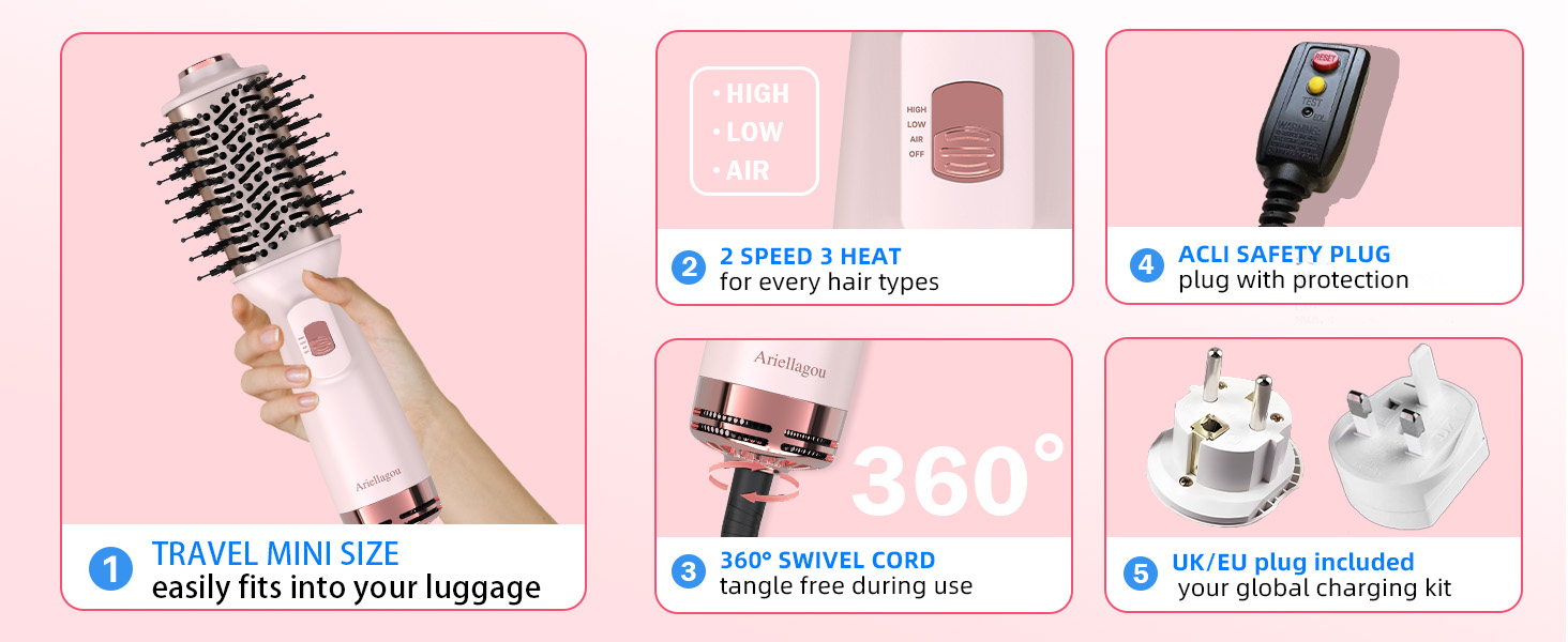 mini travel hair brush