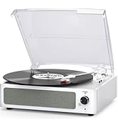 Vinyl Record Player with Speakers New Sleek Turntable Vinyls Records Belt-Driven Turntables Suppo...