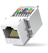 ZOERAX 10-Pack Cat6 Tool-Less RJ45 Keystone Jack, No Punch-Down Tool Required Module Coupler (Not...