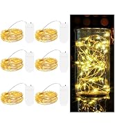 TingMiao 6 Pack Fairy Lights Battery Operated 7.2 ft 20 LED Mini String Lights Waterproof Copper ...