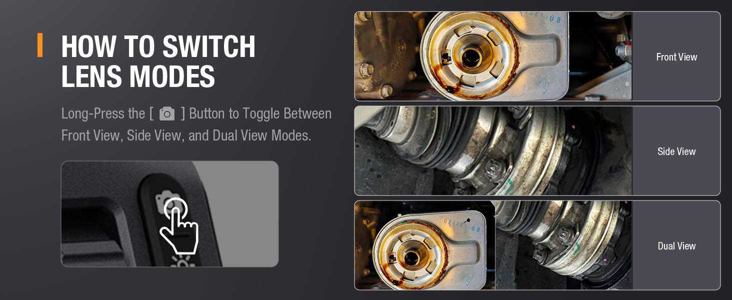 dual lens endoscope borescope inspection camera