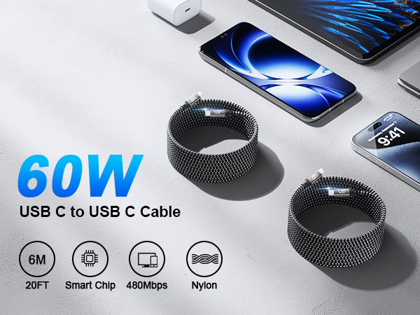 Extra Long USB C to USB C Cable