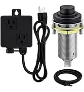 SINKINGDOM SinkTop Air Switch Kit (Long Full Brass Button) for Disposal, Dual Outlet, (Matte Black)