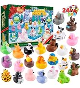 JOYIN 24 Days Christmas Advent Calendar 2024, Rubber Ducks for Boys Girls Kids and Toddlers,Chris...