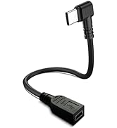 QaMcbulc Mini USB Female to USB Type C Male Cable,90 Degree USB-C Male to Mini USB Female Adapter...