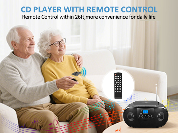 cd player boombox with remote control