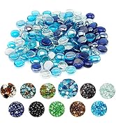 Skyflame 10-Pound Blended Fire Glass Beads for Fire Pit Fireplace Landscaping, 1/2-Inch Cobalt Bl...