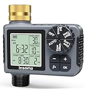 Sprinkler Timer with Brass Inlet &amp; Outlet, Water Timer for Garden Hose with Auto/Manual/Rain Dela...