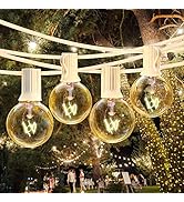 25Ft Dimmable Outdoor String Light, G40 Globe Patio Light with 26 2200K Edison Glass Bulbs(1 Extr...