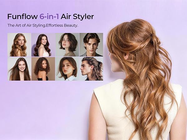 Funflow 6-in-1 Air Styler The Art of Air Styling.Effortless Beauty.