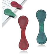 flewfun 3 Pcs Magnetic Bookmarks, Personalized Bookmarks, Vintage Faux Leather Book Mark, Double-...