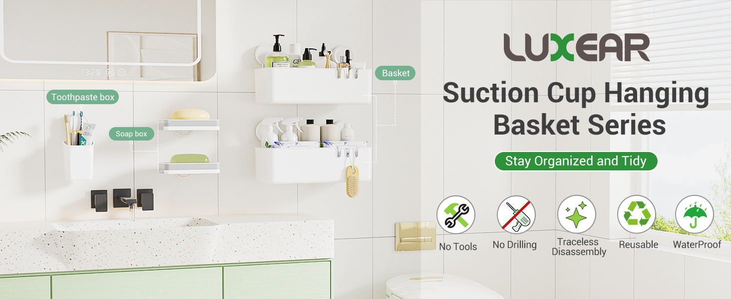 5 pack suction shower caddy